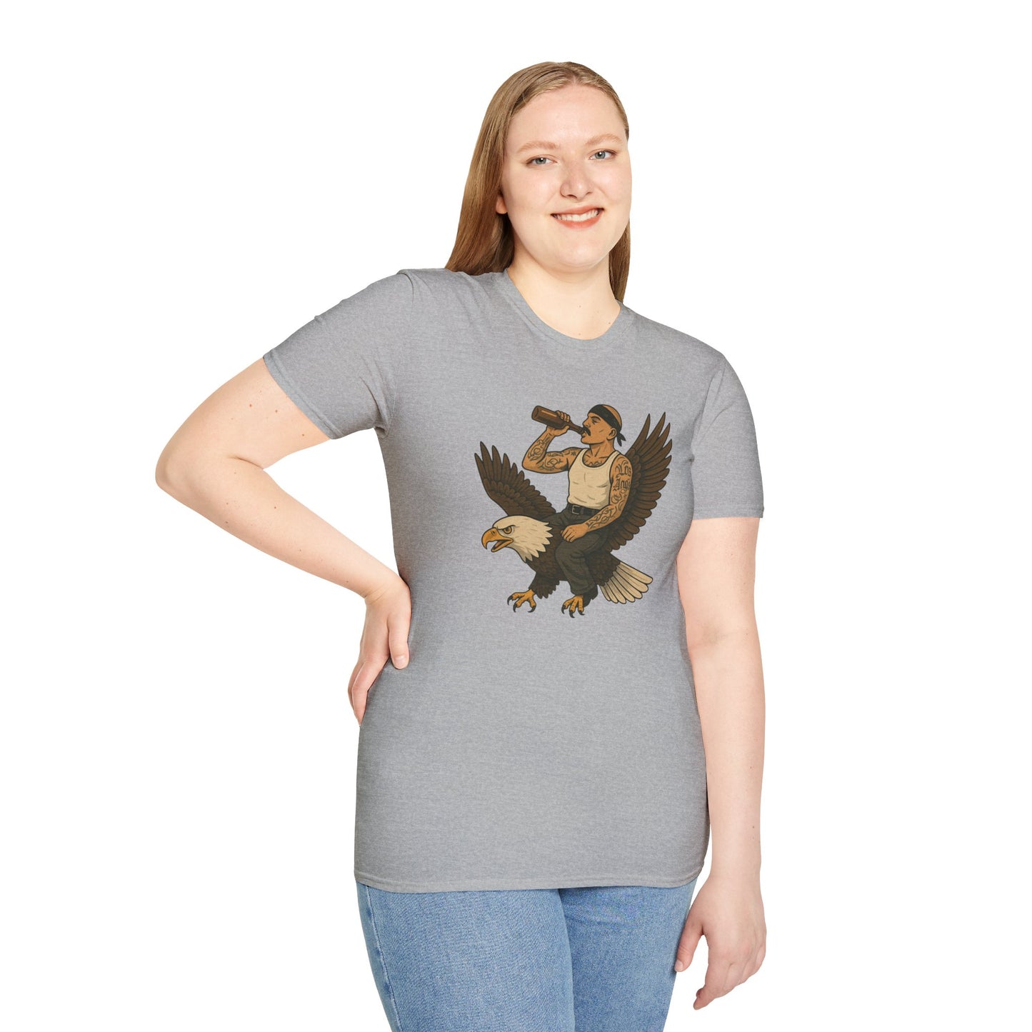 USA Vato on a Bald Eagle Patriotic Unisex T-Shirt