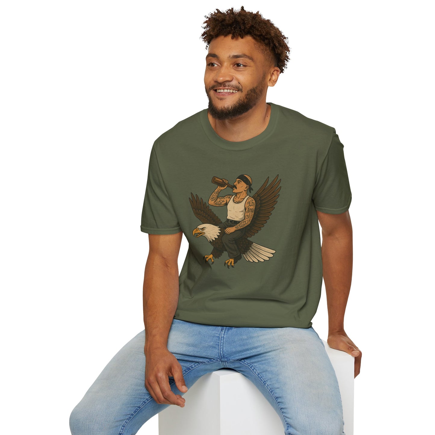 USA Vato on a Bald Eagle Patriotic Unisex T-Shirt