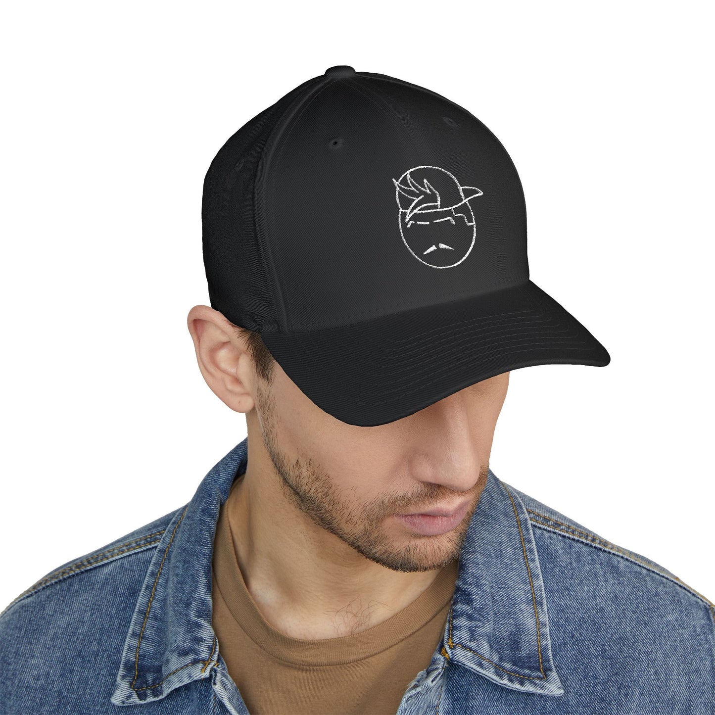 Degenerate Co. Black Logo Closed Embroidered Cap