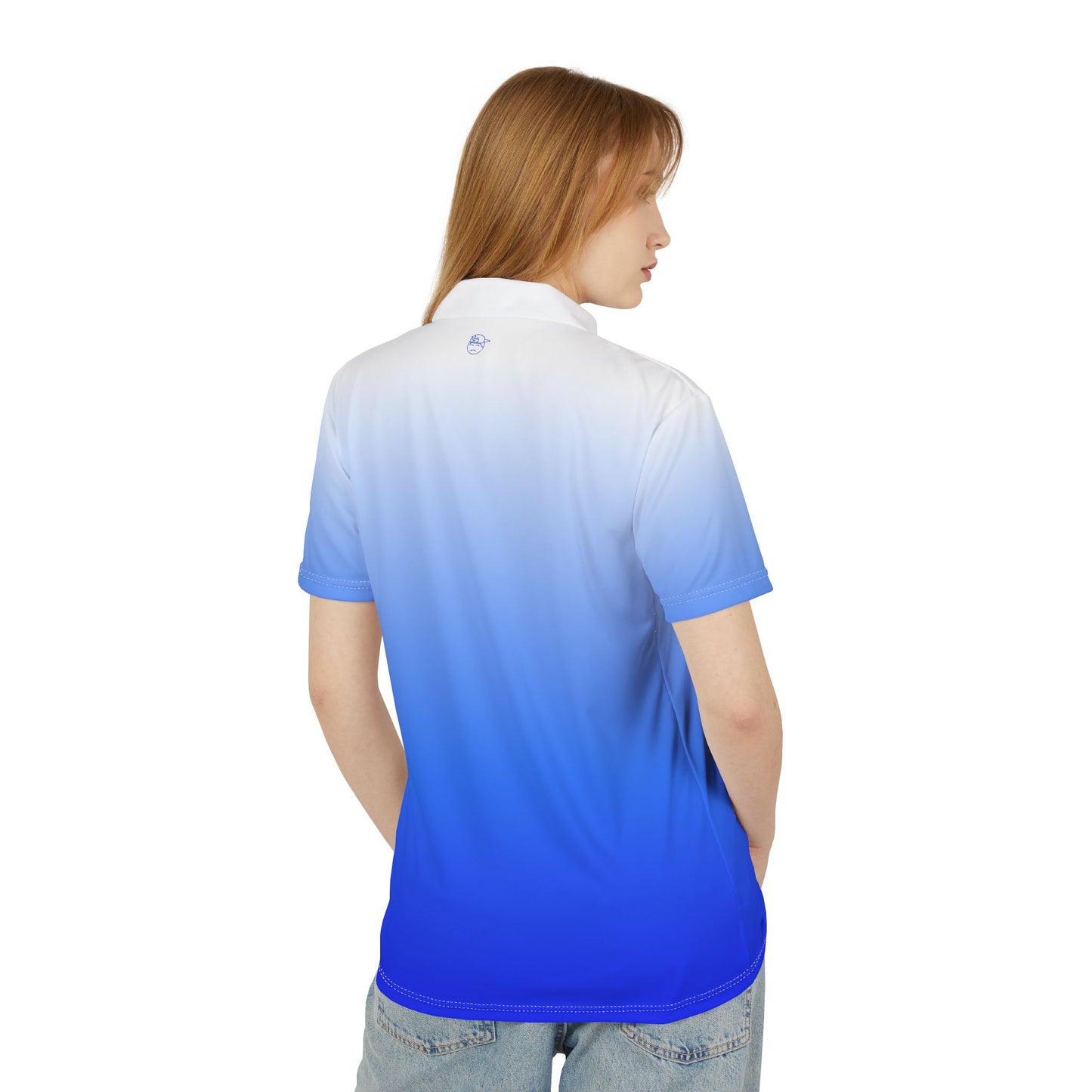 Blue Gradient Degenerate Unisex Polo Shirt