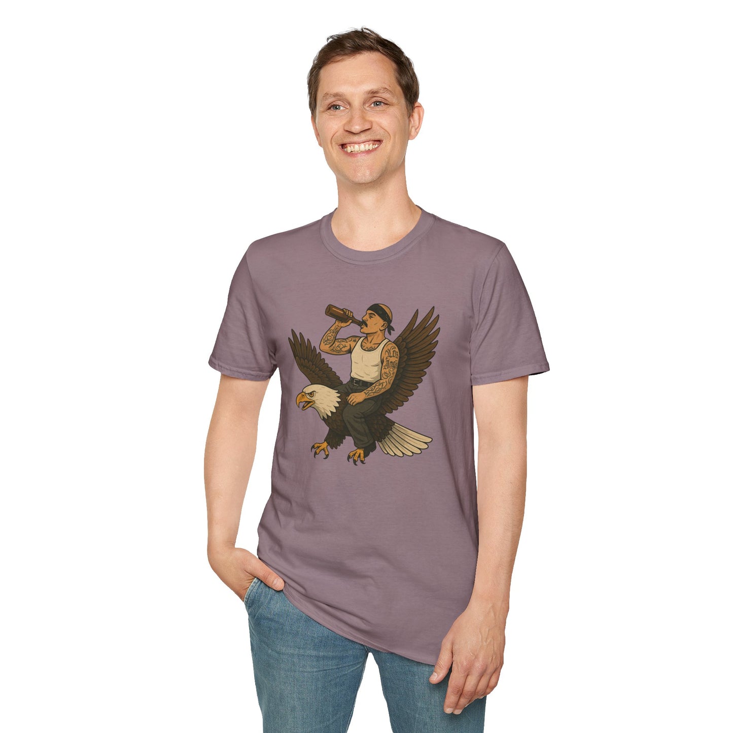 USA Vato on a Bald Eagle Patriotic Unisex T-Shirt