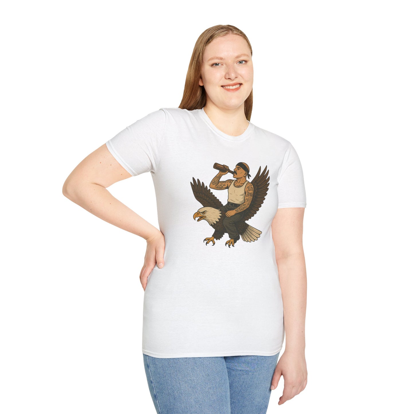 USA Vato on a Bald Eagle Patriotic Unisex T-Shirt