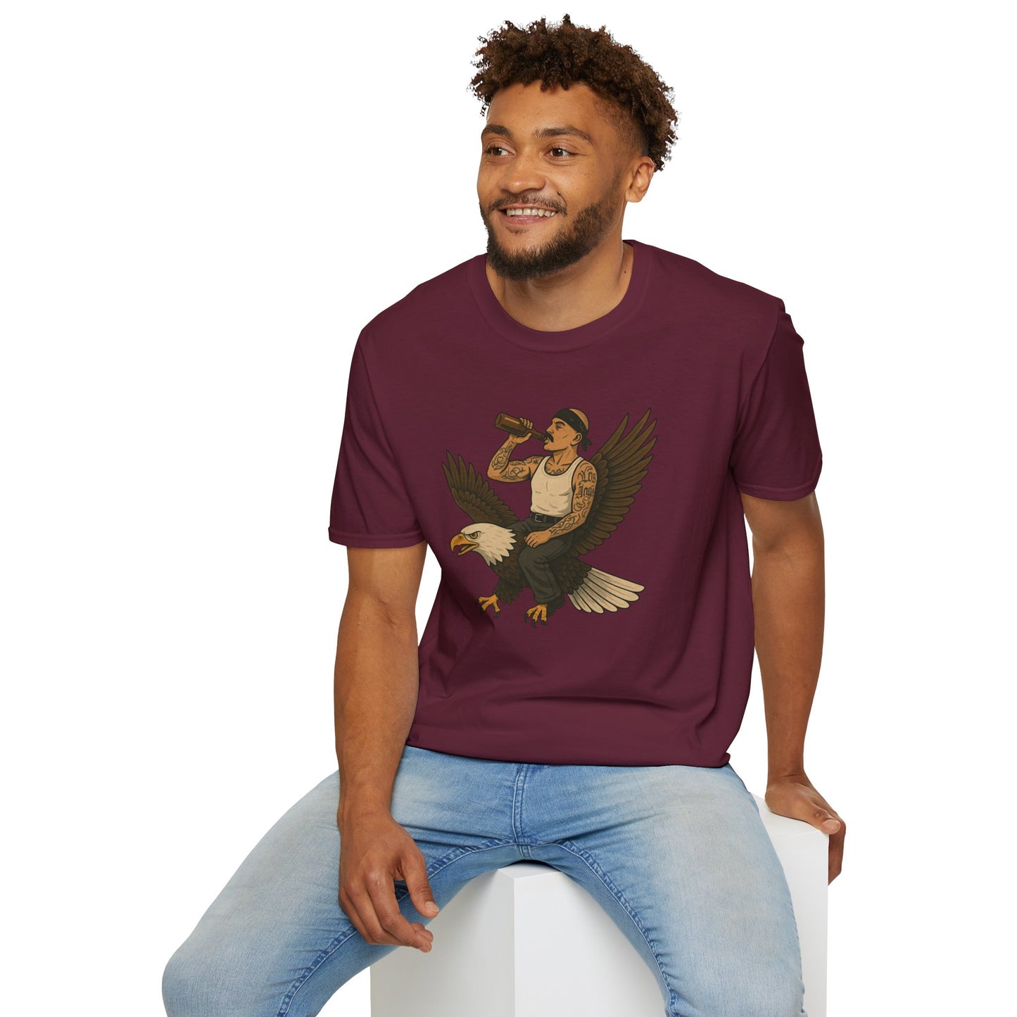 USA Vato on a Bald Eagle Patriotic Unisex T-Shirt