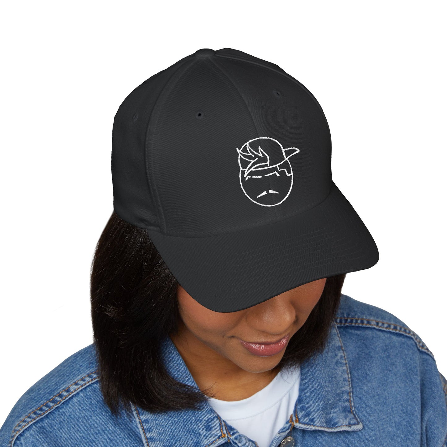 Degenerate Co. Black Logo Closed Embroidered Cap