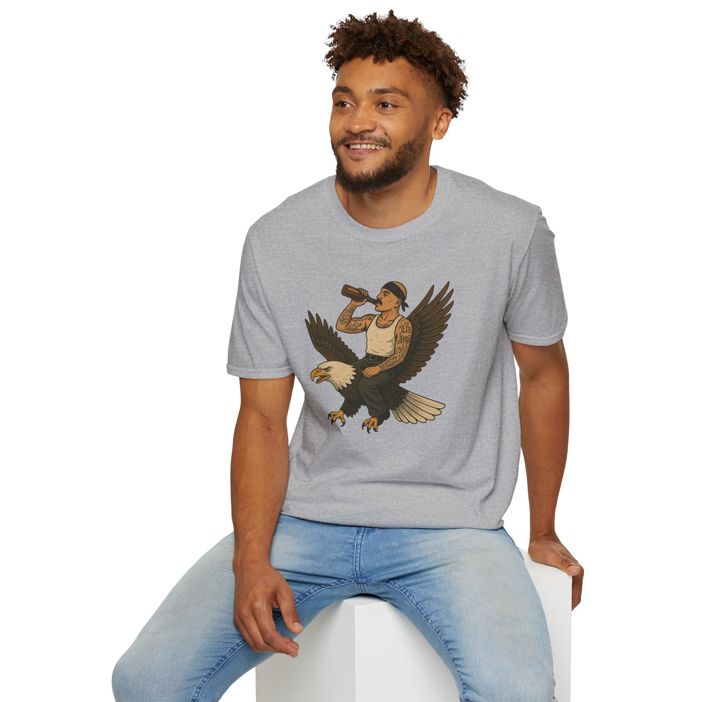 USA Vato on a Bald Eagle Patriotic Unisex T-Shirt