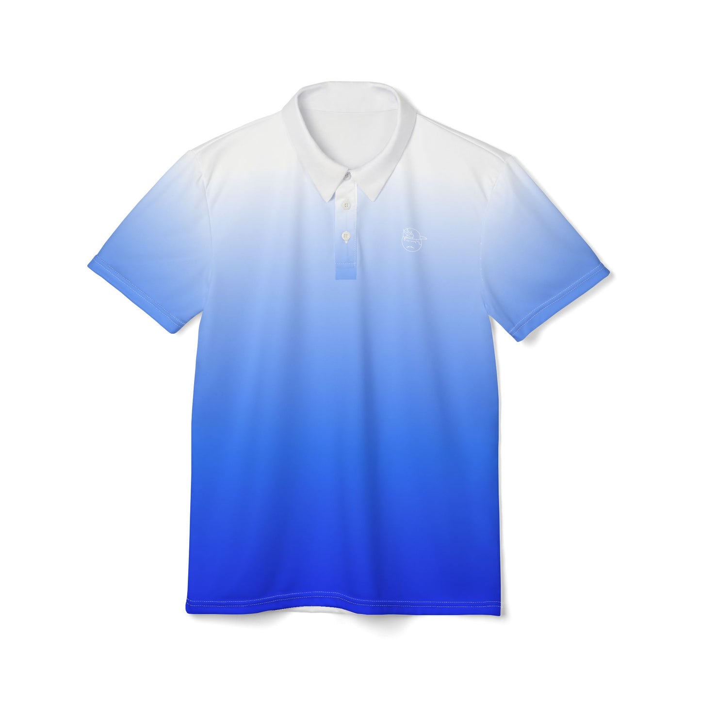 Blue Gradient Degenerate Unisex Polo Shirt