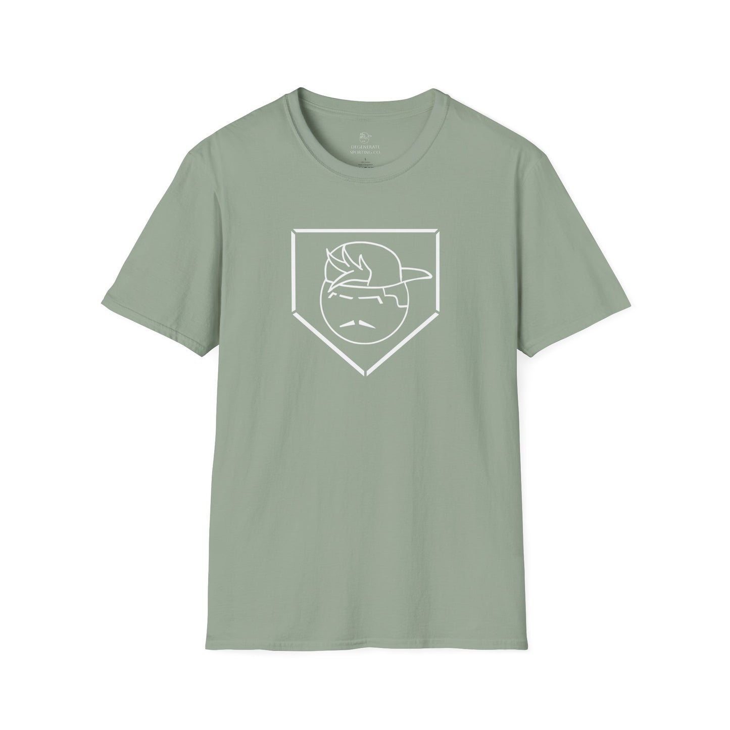 White Degenerate Baseball Logo Unisex T-Shirt