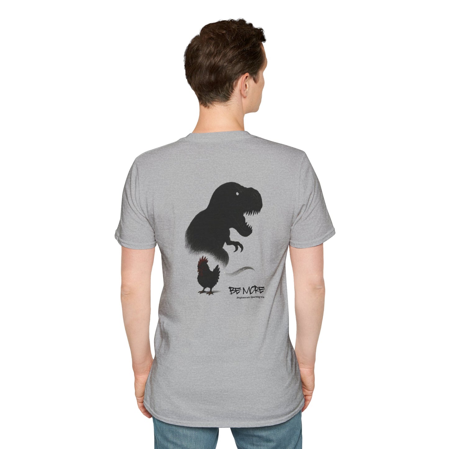 Be More. Chicken and T-Rex Evolution Graphic T-Shirt