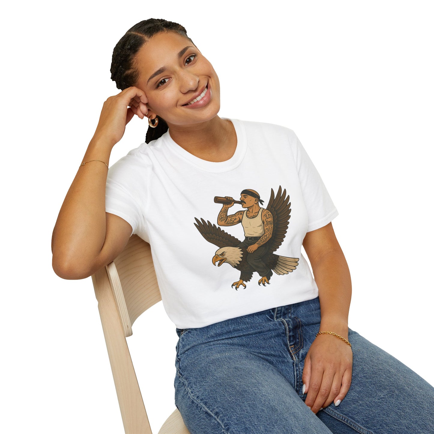 USA Vato on a Bald Eagle Patriotic Unisex T-Shirt