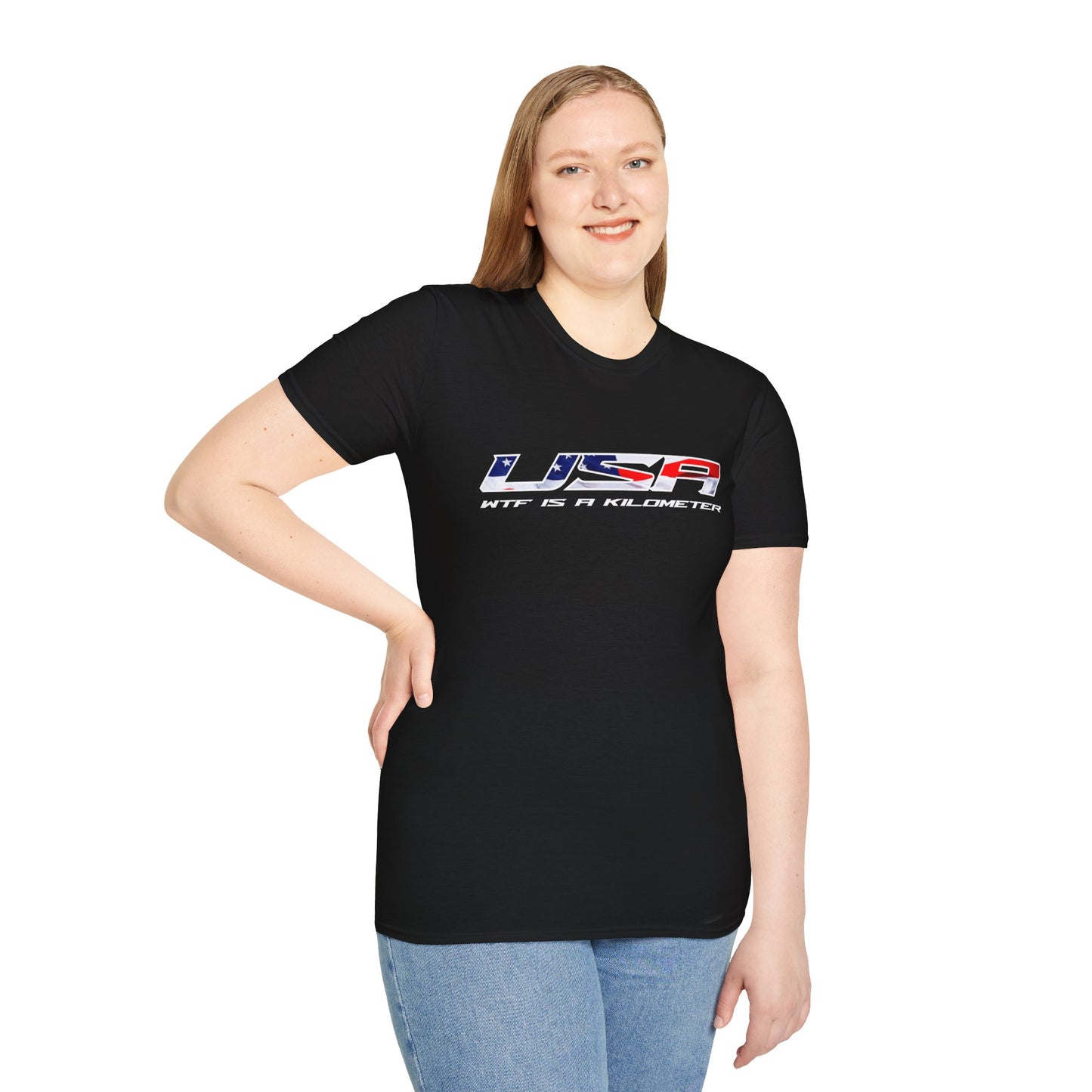 USA WTF is a Kilometer w/Flag Unisex T-Shirt