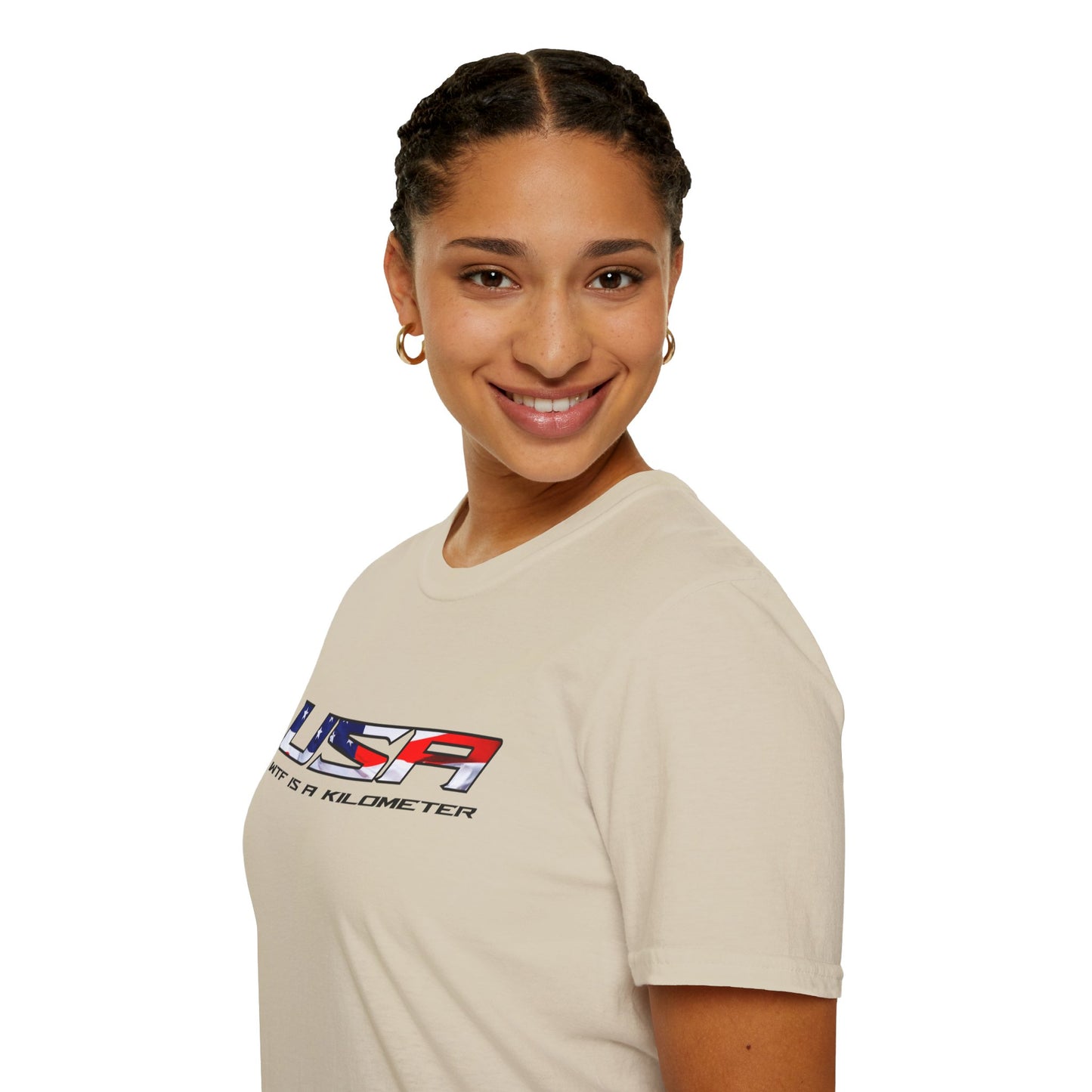 USA WTF is a Kilometer w/Flag Unisex T-Shirt