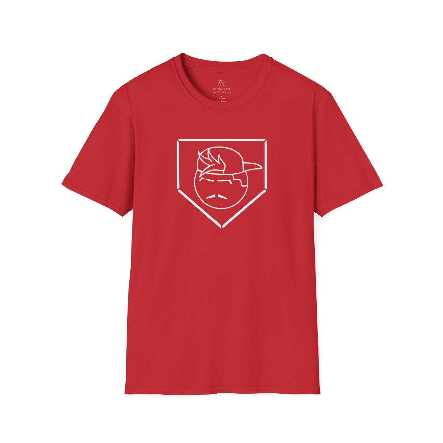 White Degenerate Baseball Logo Unisex T-Shirt