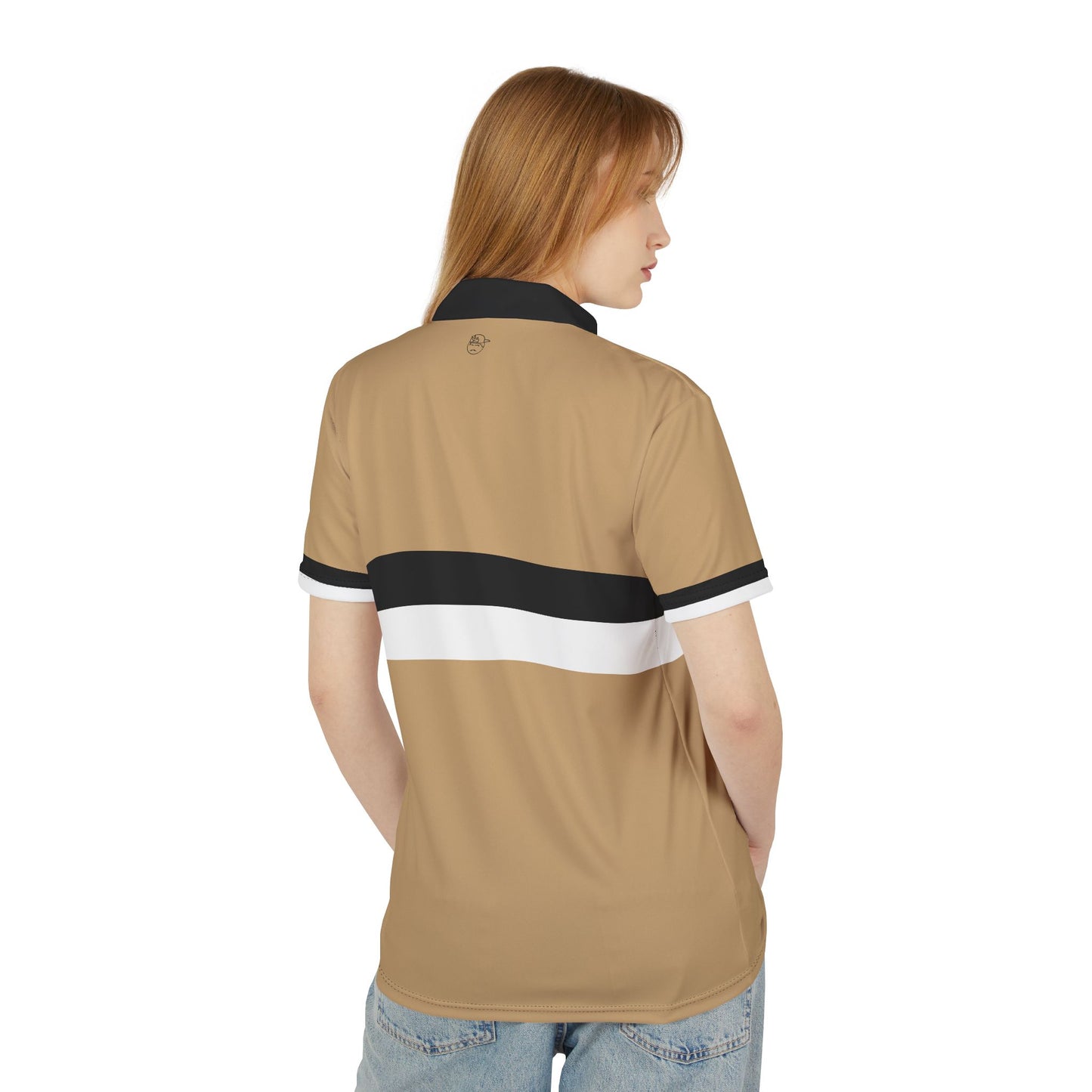 Gold/Black Thick Striped Degenerate Unisex Polo Shirt