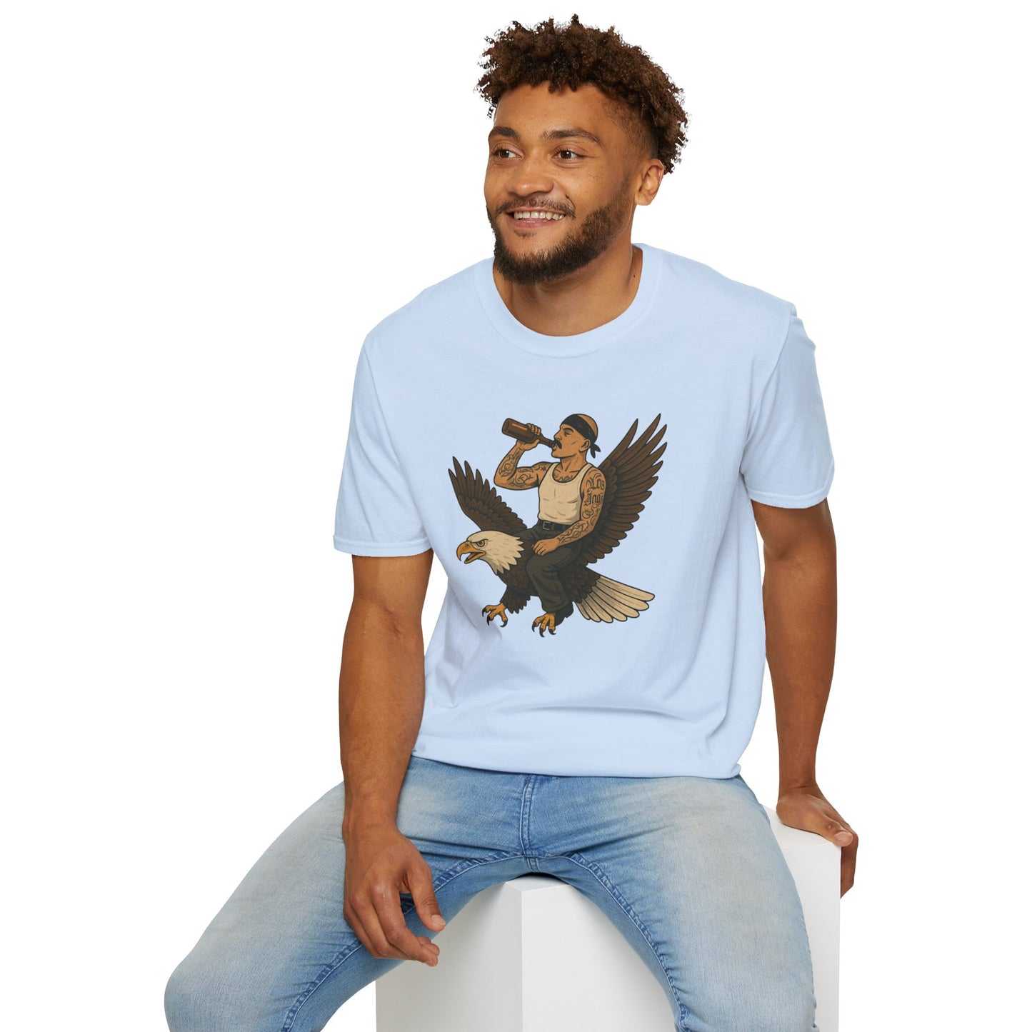 USA Vato on a Bald Eagle Patriotic Unisex T-Shirt