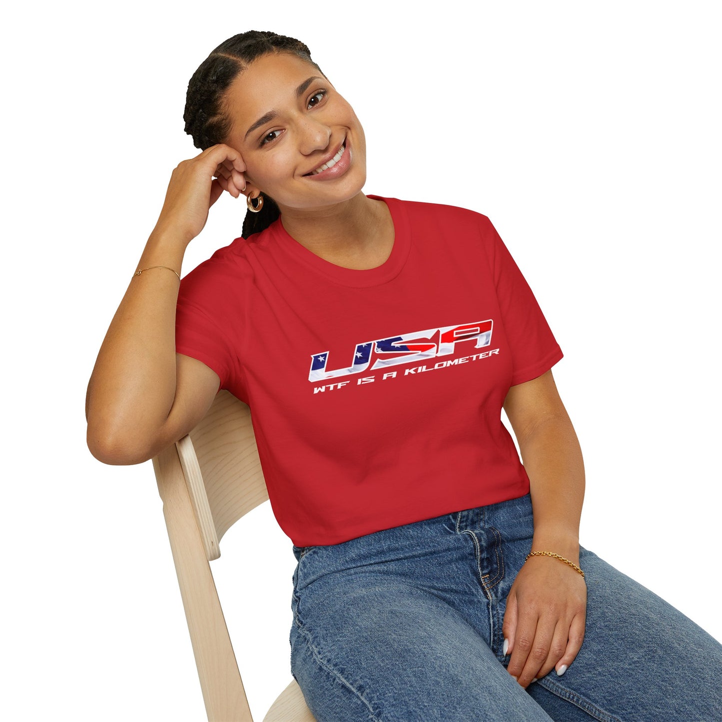 USA WTF is a Kilometer w/Flag Unisex T-Shirt