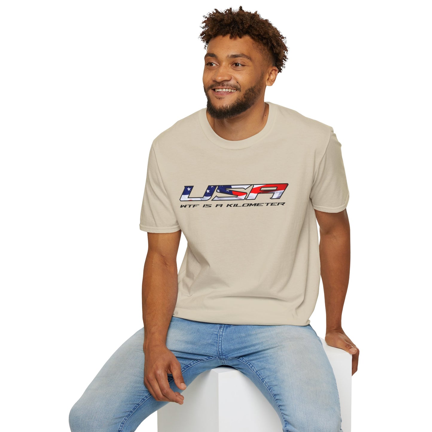 USA WTF is a Kilometer w/Flag Unisex T-Shirt