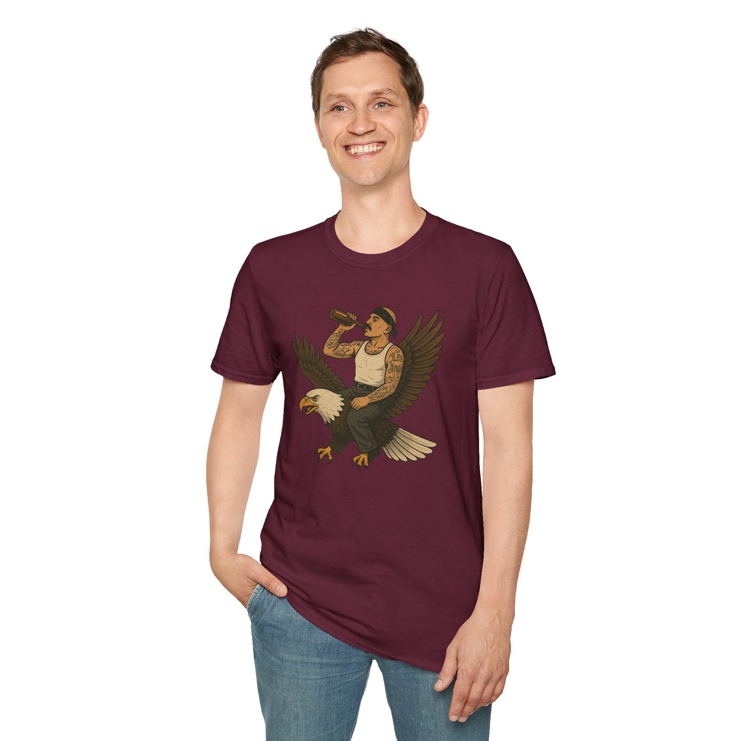 USA Vato on a Bald Eagle Patriotic Unisex T-Shirt