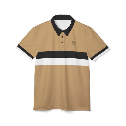 Gold/Black Thick Striped Degenerate Unisex Polo Shirt