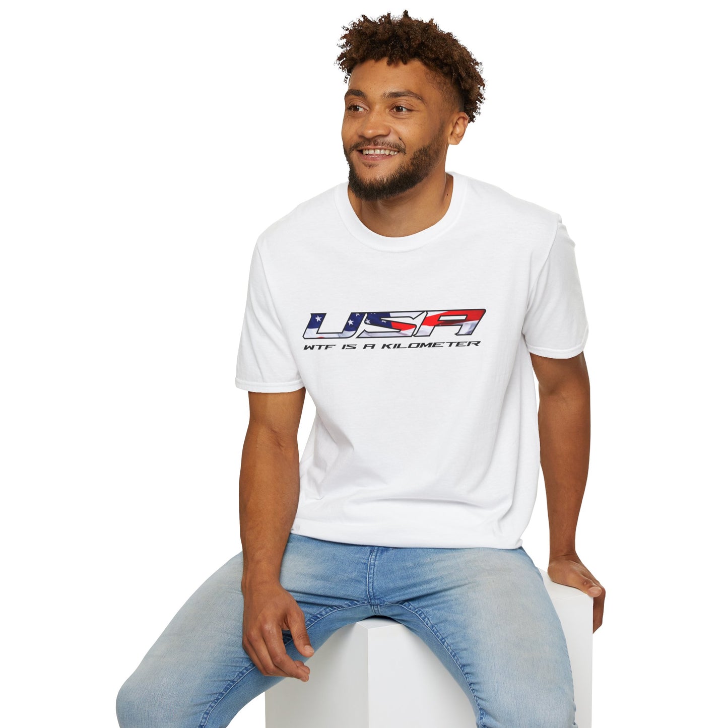 USA WTF is a Kilometer w/Flag Unisex T-Shirt