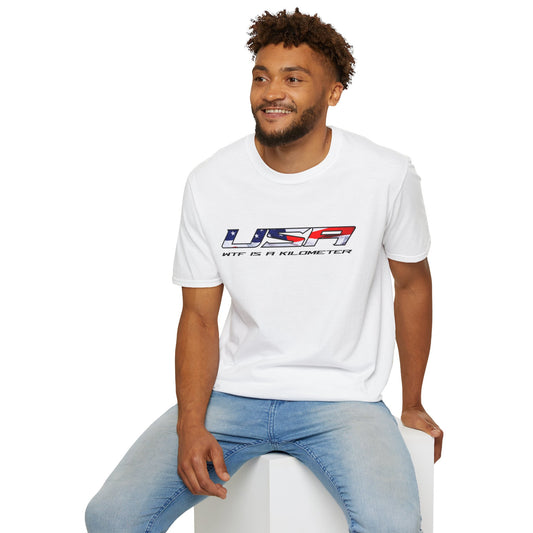 USA WTF is a Kilometer w/Flag Unisex T-Shirt
