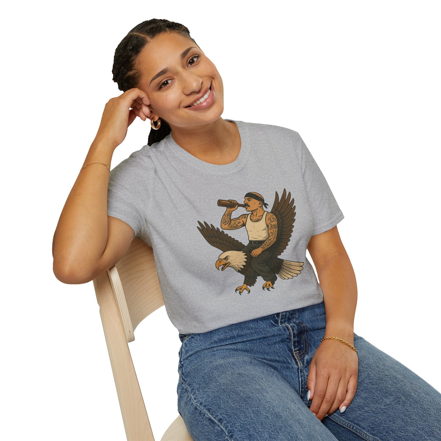 USA Vato on a Bald Eagle Patriotic Unisex T-Shirt