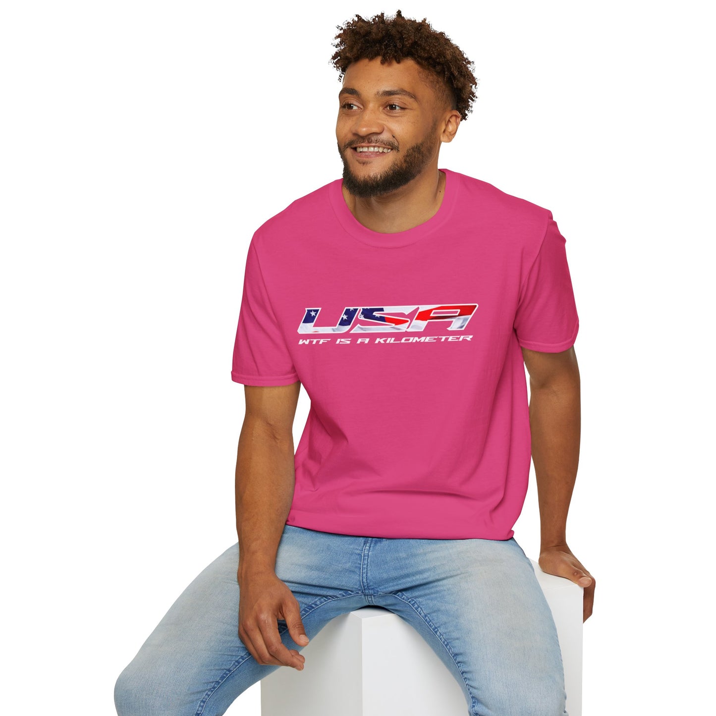USA WTF is a Kilometer w/Flag Unisex T-Shirt