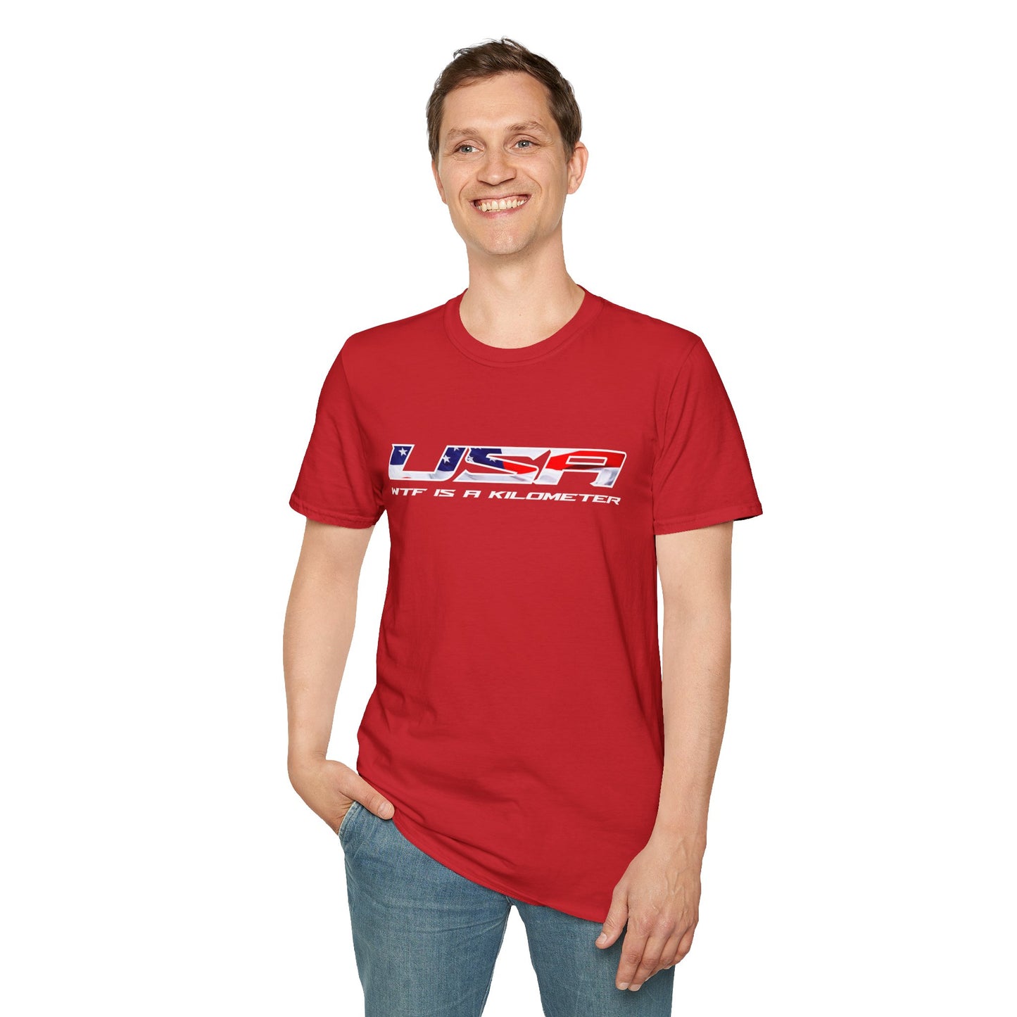 USA WTF is a Kilometer w/Flag Unisex T-Shirt