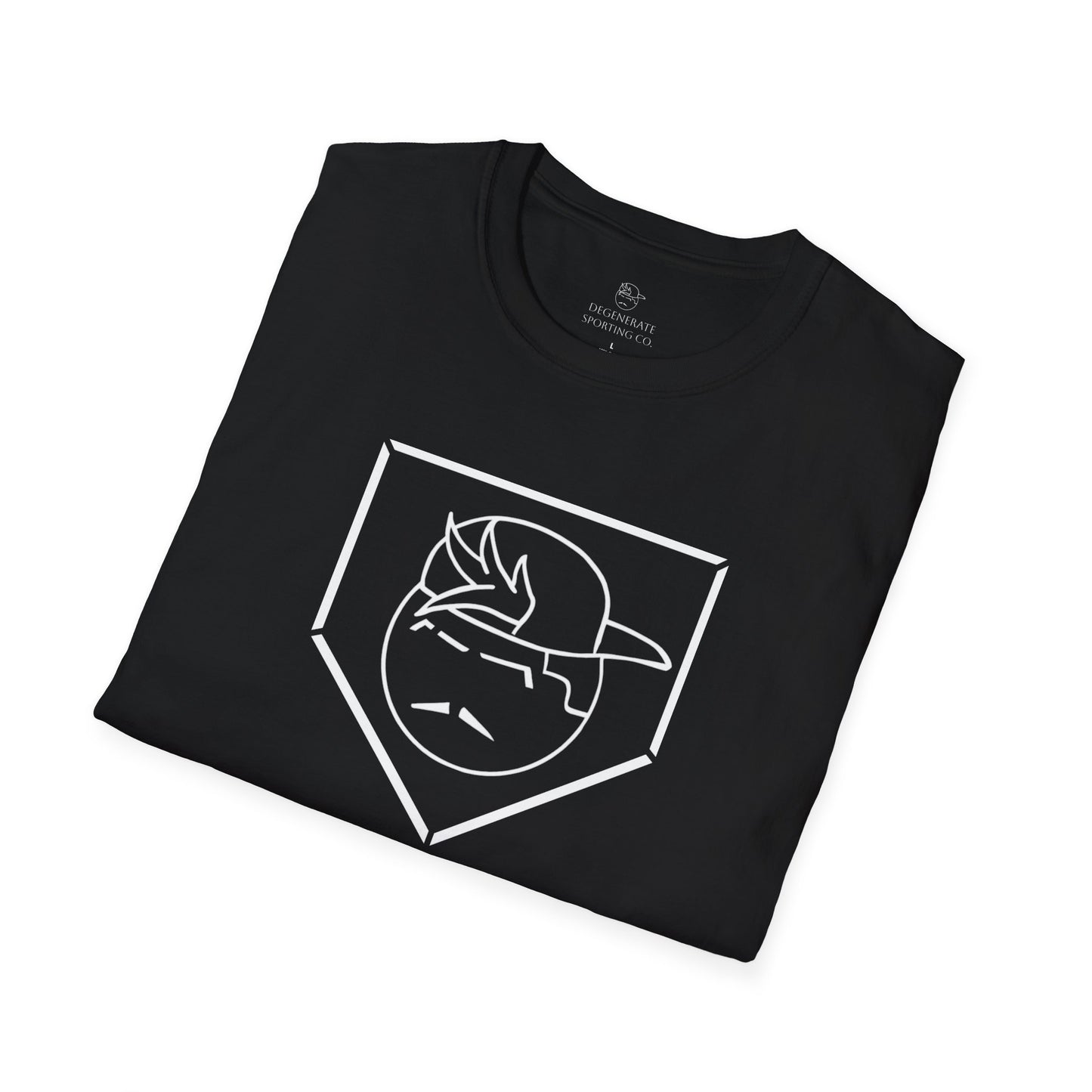 White Degenerate Baseball Logo Unisex T-Shirt