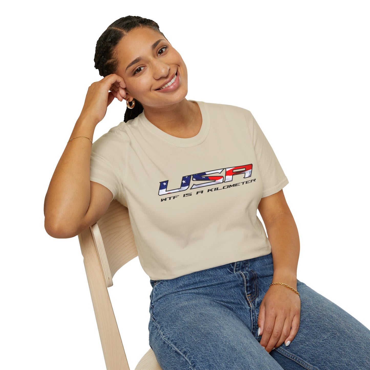 USA WTF is a Kilometer w/Flag Unisex T-Shirt
