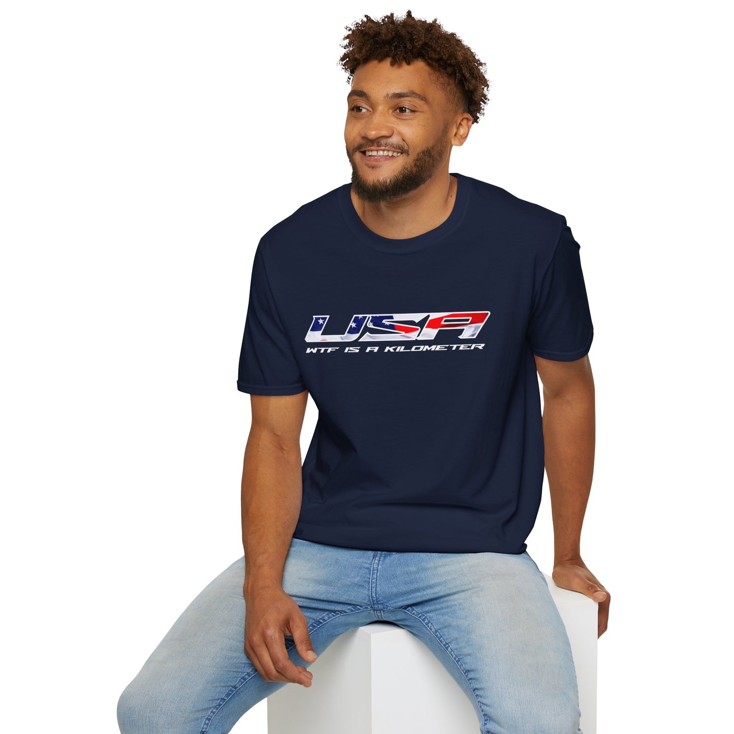 USA WTF is a Kilometer w/Flag Unisex T-Shirt
