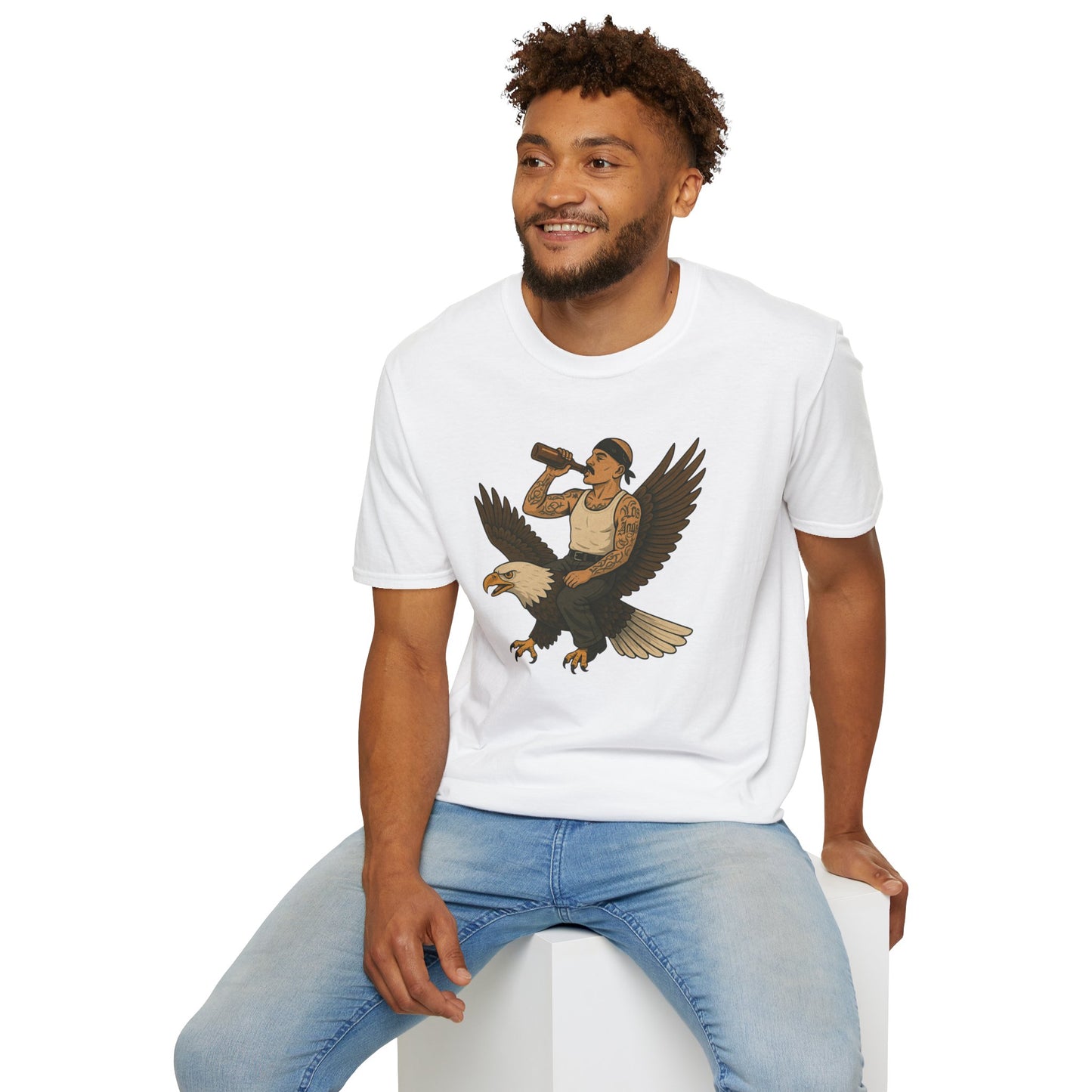 USA Vato on a Bald Eagle Patriotic Unisex T-Shirt