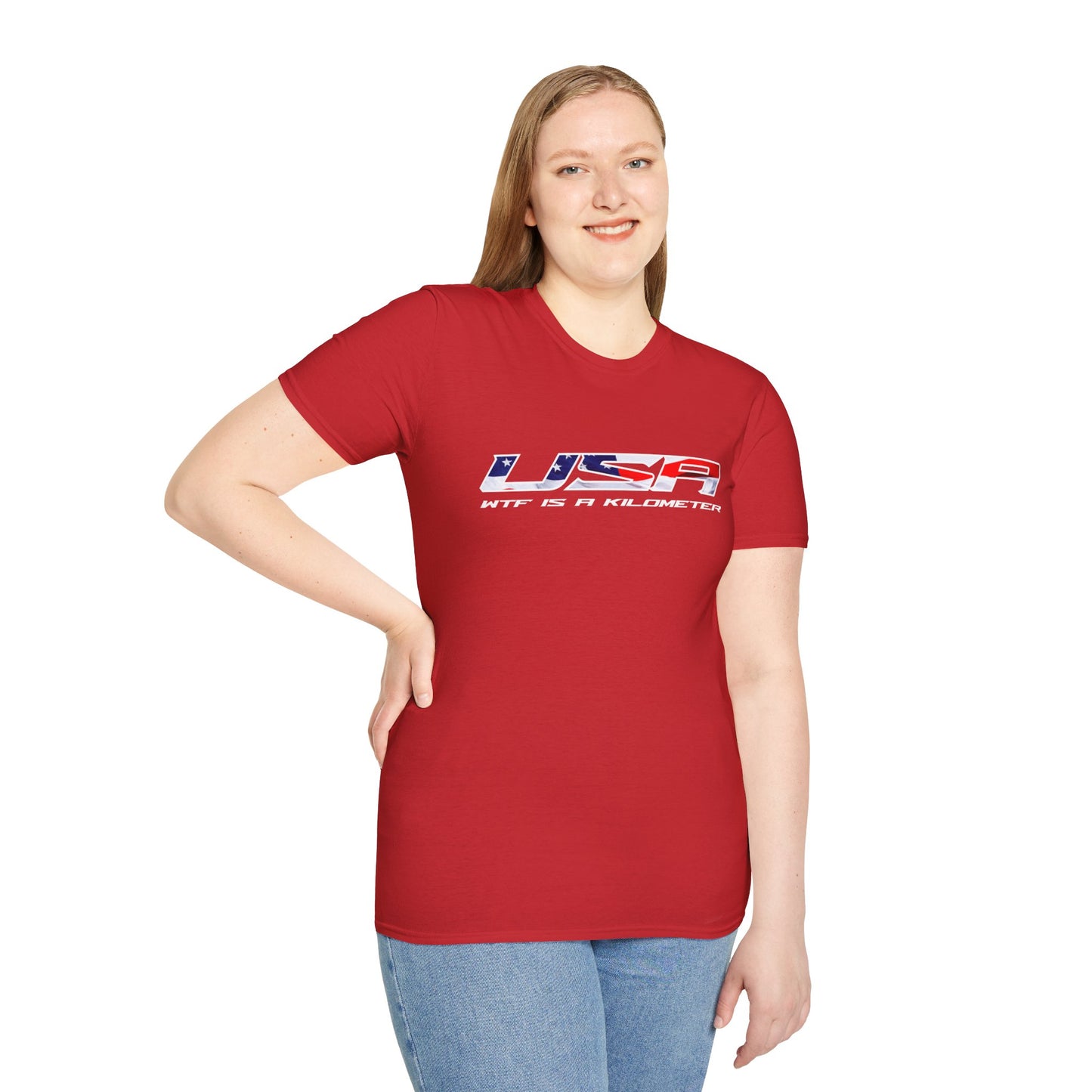 USA WTF is a Kilometer w/Flag Unisex T-Shirt